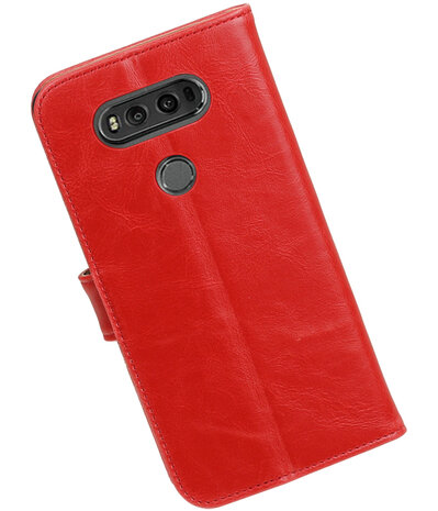 Rood Pull-Up PU booktype wallet hoesje voor LG V20