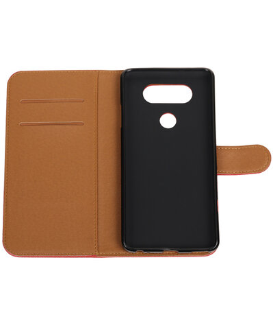 Rood Pull-Up PU booktype wallet hoesje voor LG V20