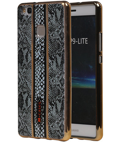 M-Cases Zwart Slang Design TPU back case cover hoesje voor Huawei P9 Lite