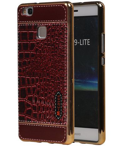 M-Cases Bruin Krokodil Design TPU back case cover hoesje voor Huawei P9 Lite