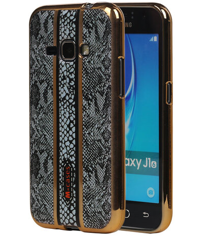 M-Cases Zwart Slang Design TPU back case hoesje voor Samsung Galaxy J1 2016