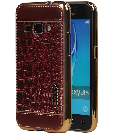 M-Cases Bruin Krokodil Design TPU back case hoesje voor Samsung Galaxy J1 2016