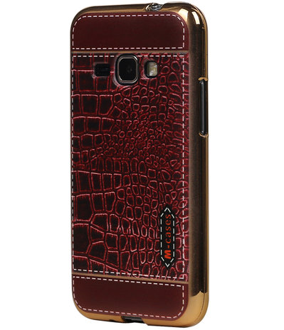 M-Cases Bruin Krokodil Design TPU back case hoesje voor Samsung Galaxy J1 2016