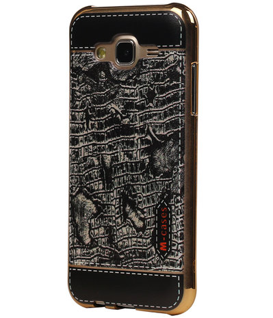M-Cases Zwart Krokodil Design TPU back case hoesje voor Samsung Galaxy J5 2015