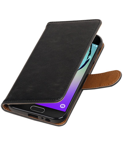 Zwart Pull-Up PU booktype wallet cover hoesje voor Samsung Galaxy A3 2017