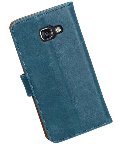 Blauw Pull-Up PU booktype wallet cover hoesje voor Samsung Galaxy A3 2017