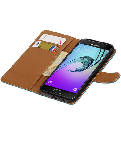 Blauw Pull-Up PU booktype wallet cover hoesje voor Samsung Galaxy A3 2017