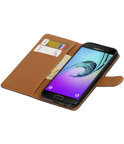 Mocca Pull-Up PU booktype wallet cover hoesje voor Samsung Galaxy A3 2017