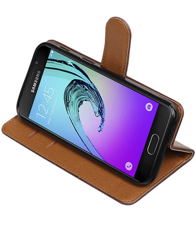 Mocca Pull-Up PU booktype wallet cover hoesje voor Samsung Galaxy A3 2017