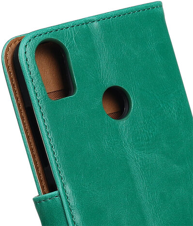 Groen Pull-Up PU booktype wallet cover hoesje voor HTC Desire 10 Pro