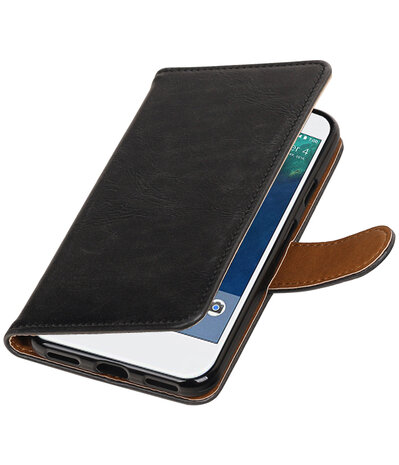 Zwart Pull-Up PU booktype wallet cover hoesje voor Google Pixel