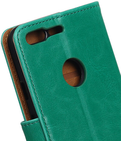 Groen Pull-Up PU booktype wallet cover hoesje voor Google Pixel