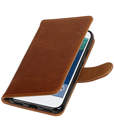 Bruin Pull-Up PU booktype wallet cover hoesje voor Google Pixel