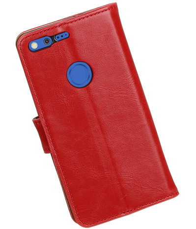 Rood Pull-Up PU booktype wallet cover hoesje voor Google Pixel