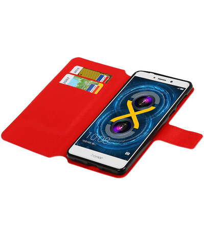 Rood Huawei Honor 6x 2016 TPU wallet case booktype hoesje HM Book