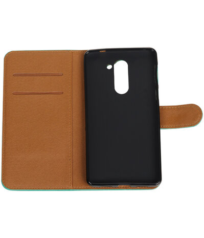 Groen Pull-Up PU booktype wallet cover hoesje voor Huawei Honor 6x 2016