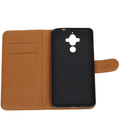 Bruin Pull-Up PU booktype wallet cover hoesje voor Huawei Mate 9