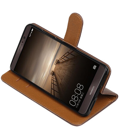 Mocca Pull-Up PU booktype wallet cover hoesje voor Huawei Mate 9