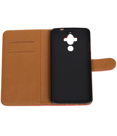 Rood Pull-Up PU booktype wallet cover hoesje voor Huawei Mate 9