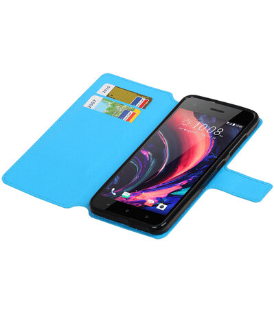 Blauw HTC Desire 10 Pro TPU wallet case booktype hoesje HM Book