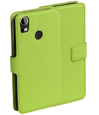 Groen HTC Desire 10 Pro TPU wallet case booktype hoesje HM Book