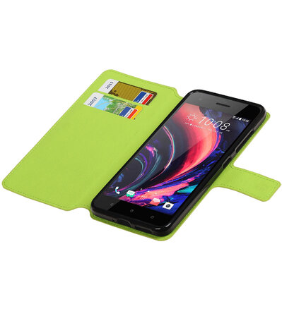 Groen HTC Desire 10 Pro TPU wallet case booktype hoesje HM Book