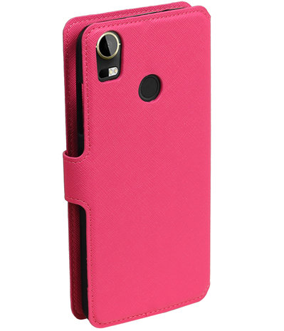 Roze HTC Desire 10 Pro TPU wallet case booktype hoesje HM Book