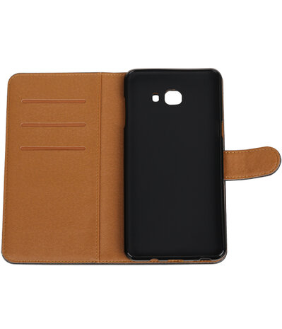 Zwart Pull-Up PU booktype wallet cover hoesje voor Samsung Galaxy C9