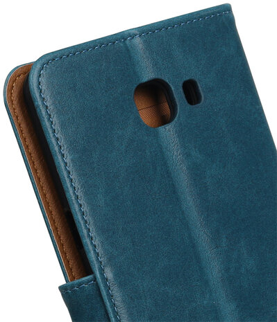 Blauw Pull-Up PU booktype wallet cover hoesje voor Samsung Galaxy C9