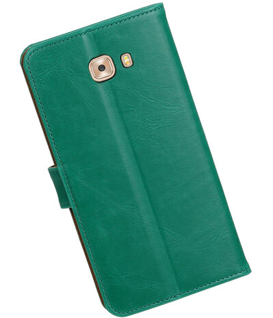 Groen Pull-Up PU booktype wallet cover hoesje voor Samsung Galaxy C9