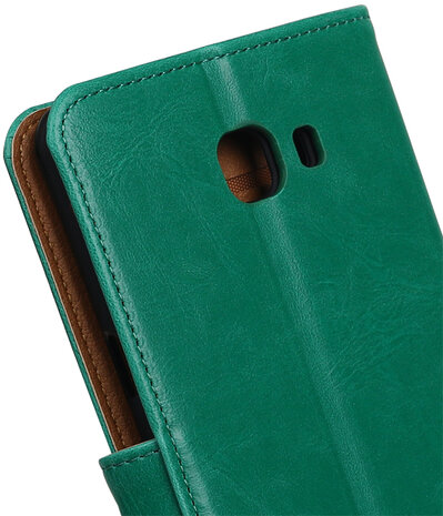 Groen Pull-Up PU booktype wallet cover hoesje voor Samsung Galaxy C9