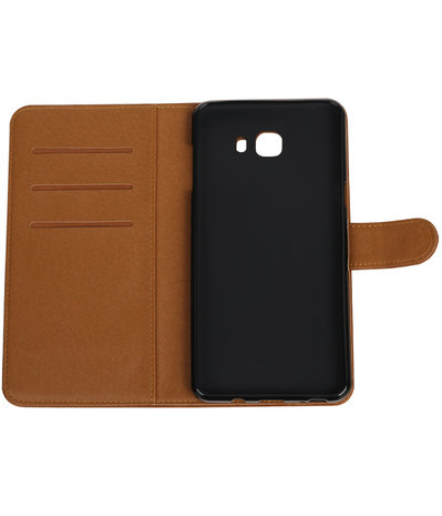 Bruin Pull-Up PU booktype wallet cover hoesje voor Samsung Galaxy C9