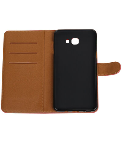 Rood Pull-Up PU booktype wallet cover hoesje voor Samsung Galaxy C9