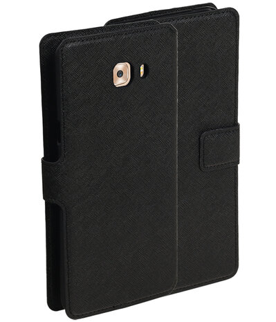 Zwart Samsung Galaxy C9 TPU wallet case booktype hoesje HM Book