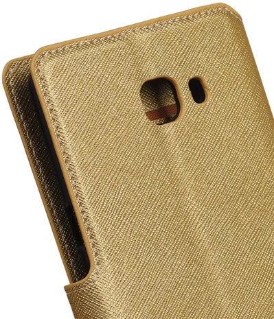 Goud Samsung Galaxy C9 TPU wallet case booktype hoesje HM Book