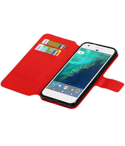 Rood Google Pixel TPU wallet case booktype hoesje HM Book