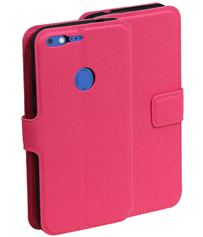 Roze Google Pixel TPU wallet case booktype hoesje HM Book