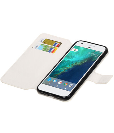 Wit Google Pixel XL TPU wallet case booktype hoesje HM Book