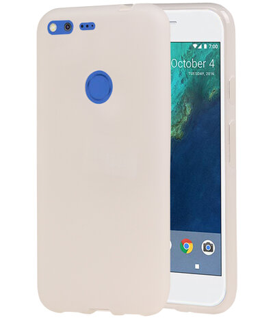 Google Pixel XL TPU back case hoesje transparant Wit