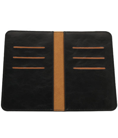 Universele Zwart Pull-up Medium Pu portemonnee wallet hoesje