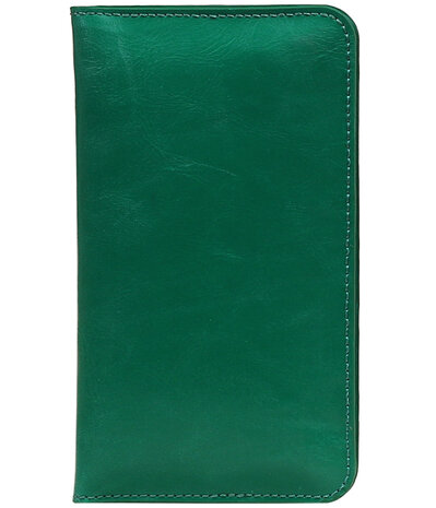 Universele Groen Pull-up Medium Pu portemonnee wallet hoesje