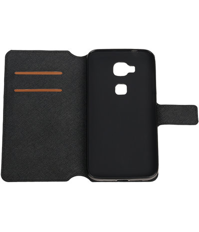 Zwart Huawei G8 TPU wallet case booktype hoesje HM Book