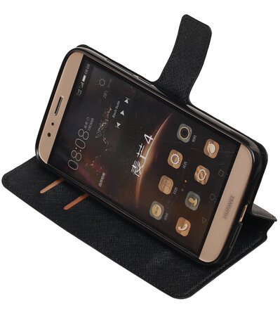 Zwart Huawei G8 TPU wallet case booktype hoesje HM Book