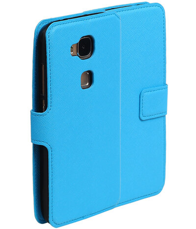 Blauw Huawei G8 TPU wallet case booktype hoesje HM Book