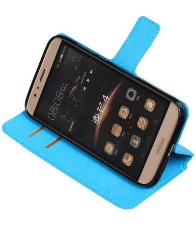 Blauw Huawei G8 TPU wallet case booktype hoesje HM Book