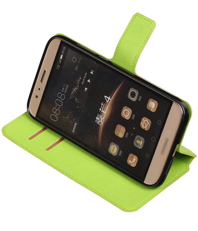 Groen Huawei G8 TPU wallet case booktype hoesje HM Book