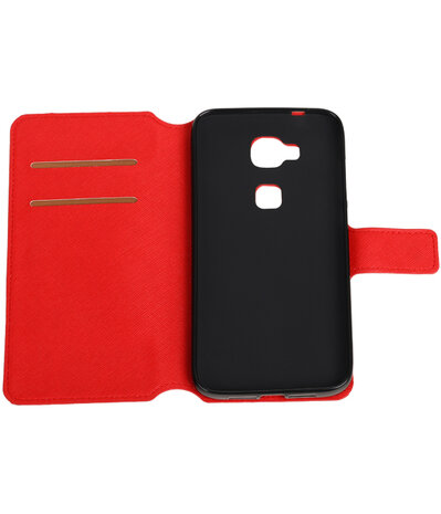 Rood Huawei G8 TPU wallet case booktype hoesje HM Book