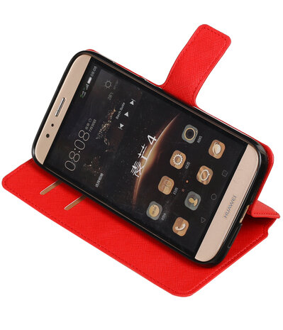 Rood Huawei G8 TPU wallet case booktype hoesje HM Book