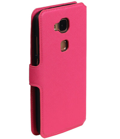 Roze Huawei G8 TPU wallet case booktype hoesje HM Book