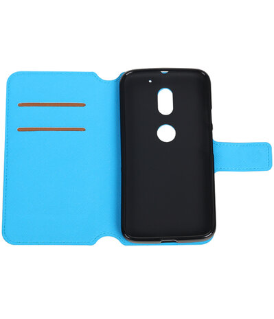 Blauw Motorola Moto E3 TPU wallet case booktype hoesje HM Book